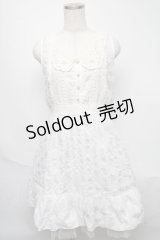 axes femme / コットン刺繍ワンピース  白 S-25-05-23-033-AX-OP-AS-ZS