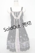 axes femme / 花リース柄ワンピース  黒 S-25-05-23-042-AX-OP-AS-ZS
