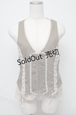 画像1: axes femme / はしごレースベスト  カーキ S-25-05-23-045-AX-BL-AS-ZS