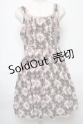 axes femme / お花モチーフ付き花柄ワンピース  黒 S-25-05-24-049-AX-OP-AS-ZS