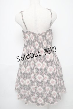 画像2: axes femme / お花モチーフ付き花柄ワンピース  黒 S-25-05-24-049-AX-OP-AS-ZS