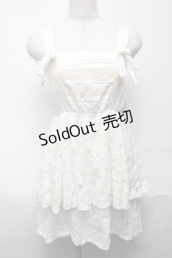 画像1: Swankiss / レース切替ジャンパースカート  オフ S-25-05-24-006-CA-OP-HR-ZS