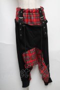 Drug Honey / チェック切替サルエルパンツ  赤ｘ黒 S-25-05-24-055-PU-PA-AS-ZS