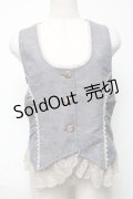 axes femme / バックレース使いベスト  ブルー S-25-05-24-007-AX-TO-AS-ZS