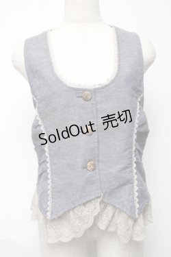 画像1: axes femme / バックレース使いベスト  ブルー S-25-05-24-007-AX-TO-AS-ZS