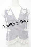 axes femme / レースデザインベスト  青 S-25-05-24-008-AX-TO-AS-ZS