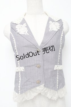 画像1: axes femme / レースデザインベスト  青 S-25-05-24-008-AX-TO-AS-ZS