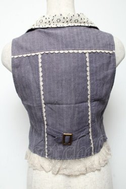 画像2: axes femme / レースデザインベスト  青 S-25-05-24-008-AX-TO-AS-ZS