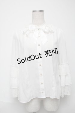 画像1: axes femme kawaii / 3段フリル姫袖ブラウス  白 S-25-05-24-011-AX-BL-AS-ZS