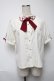 画像1: axes femme POETIQUE / カラーリボン刺 半袖ブラウス  キナリ S-25-05-24-012-AX-BL-HR-ZS (1)