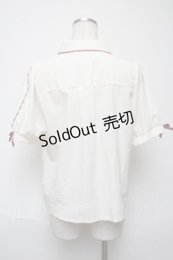 画像2: axes femme POETIQUE / カラーリボン刺 半袖ブラウス  キナリ S-25-05-24-012-AX-BL-HR-ZS
