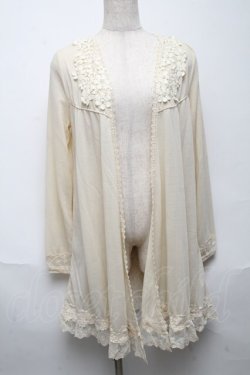 画像1: axes femme / バックレースロングカーディガン  オフ S-25-05-24-018-AX-TO-AS-ZS