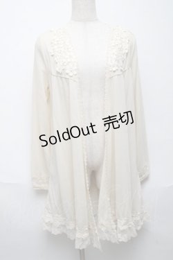 画像1: axes femme / バックレースロングカーディガン  オフ S-25-05-24-018-AX-TO-AS-ZS