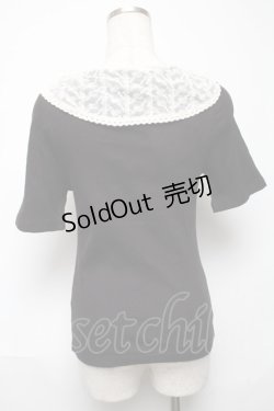 画像2: Fi.n.t / レーススカーフ衿テレコT  黒 S-25-05-24-026-CA-TO-HR-ZS