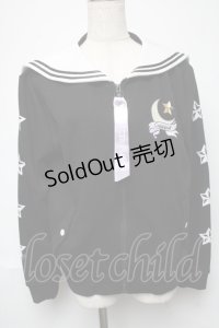 LISTEN FLAVOR / 刺繍セーラー襟パーカー  黒 S-25-05-24-029-PU-TO-HR-ZS