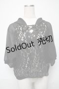 axes femme / フード付異素材組み合わせプルオーバー  黒 S-25-05-24-030-AX-TO-AS-ZS