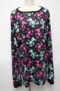 Drug Honey / スケルトンテディカットソー  黒 S-25-05-24-040-PU-TO-AS-ZS