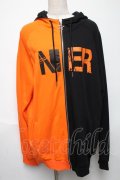 NieR Clothing / バイカラーパーカー  黒ｘオレンジ S-25-05-24-041-PU-TO-AS-ZS