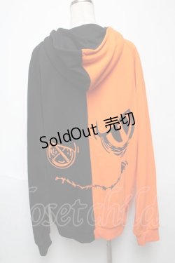 画像2: NieR Clothing / バイカラーパーカー  黒ｘオレンジ S-25-05-24-041-PU-TO-AS-ZS