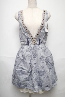 画像1: axes femme / バラ柄ジャガードタックワンピース  ブルー S-25-05-24-045-AX-OP-AS-ZS