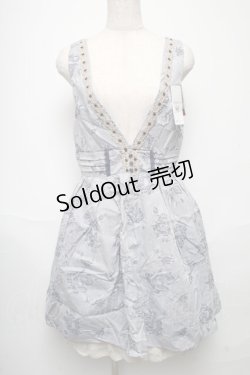 画像1: axes femme / バラ柄ジャガードタックワンピース  ブルー S-25-05-24-045-AX-OP-AS-ZI