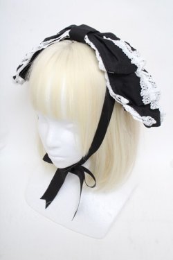 画像1: ALICE and the PIRATES / Dolly Ribbonヘッドドレス  黒ｘ白 S-25-05-25-006-PA-AC-HR-ZS