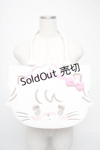 axes femme kawaii / ムースのおかおトートバッグ  白 S-25-05-25-010-AX-BG-HR-ZS