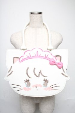 画像1: axes femme kawaii / ムースのおかおトートバッグ  白 S-25-05-25-010-AX-BG-HR-ZS