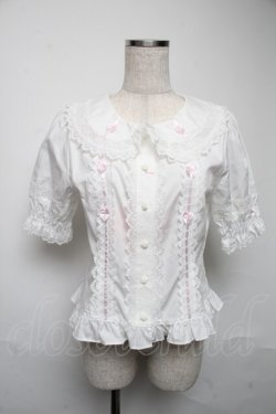 画像1: BABY,THE STARS SHINE BRIGHT / シェリルレーシィブラウス  白 S-25-05-25-011-BA-BL-AS-ZS