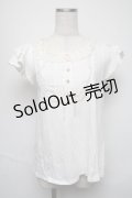Ank Rouge / ヨーク切替カットソー  白 S-25-05-25-020-CA-TO-AS-ZS