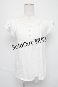 Ank Rouge / ヨーク切替カットソー  白 S-25-05-25-020-CA-TO-AS-ZS