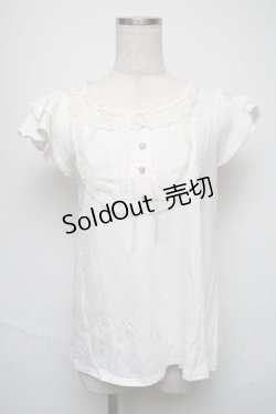 画像1: Ank Rouge / ヨーク切替カットソー  白 S-25-05-25-020-CA-TO-AS-ZS
