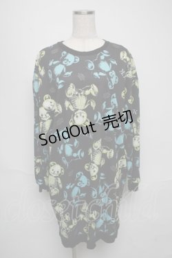 画像1: Drug Honey / スケルトンテディスウェット  黒 S-25-05-25-034-PU-TO-AS-ZS