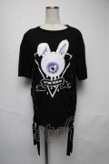 LISTEN FLAVOR / アイボールバニーカットソー  黒 S-25-05-25-035-PU-TO-AS-ZS