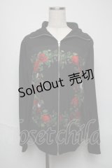Drug Honey / 臓器の花園柄ブルゾンジャケット  黒 S-25-05-25-036-PU-JA-AS-ZS