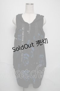 SEX POT ReVeNGe / レイヤードデザインパーカー  黒ｘ青 S-25-05-25-037-SP-TO-AS-ZS