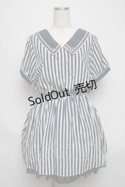 画像1: axes femme POETIQUE / ストライプワンピース  紺 S-25-05-25-045-AX-OP-AS-ZS
