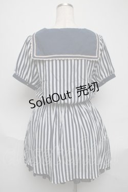 画像2: axes femme POETIQUE / ストライプワンピース  紺 S-25-05-25-045-AX-OP-AS-ZS