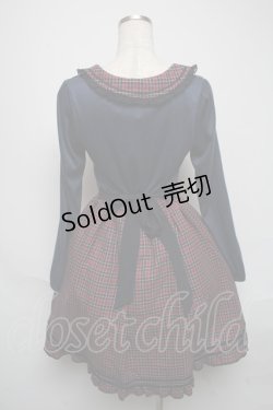 画像2: axes femme NOSTALGIE / チェック切替ワンピース  赤ｘ紺 S-25-05-25-047-AX-OP-HR-ZS