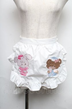 画像1: axes femme kawaii / mikkoコラボ刺繍エプロン  白 S-25-05-25-050-AX-SK-HR-ZS