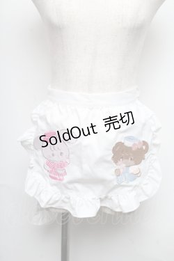 画像1: axes femme kawaii / mikkoコラボ刺繍エプロン  白 S-25-05-25-050-AX-SK-HR-ZS
