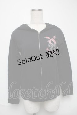 画像1: PEACE NOW / プリントジップパーカー  黒 S-25-05-28-043-PU-BL-HR-ZS