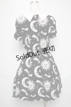画像2: KILL STAR / 太陽×月ワンピース  黒 S-25-05-28-063-SL-OP-HR-ZS