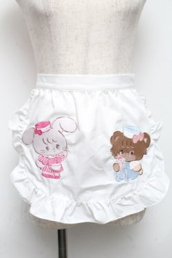 画像1: axes femme kawaii / mikkoコラボ刺繍エプロン  白 S-25-05-28-021-AX-SK-AS-ZS