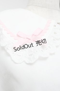 画像3: axes femme kawaii / 梯子レース半袖ブラウス  白ｘピンク S-25-05-28-022-AX-BL-AS-ZI