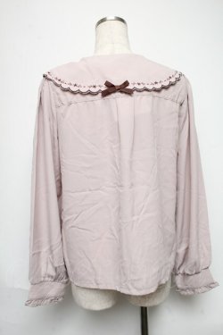 画像2: axes femme POETIQUE / フラワー刺繍スカラップ襟ブラウス  ベージュ S-25-05-28-025-AX-BL-AS-ZS