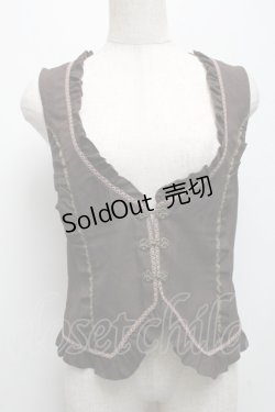 画像1: axes femme / アンティーク風フック釦ベスト  ブラウン S-25-05-28-032-AX-TO-HR-ZS