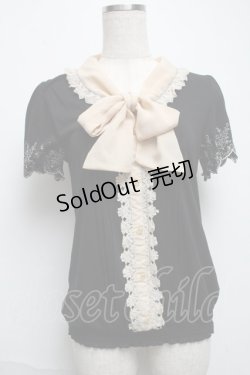 画像1: axes femme POETIQUE / バラ刺繍カットプルオーバー  黒 S-25-05-28-037-AX-TO-HR-ZS