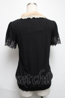 画像2: axes femme POETIQUE / バラ刺繍カットプルオーバー  黒 S-25-05-28-037-AX-TO-HR-ZS