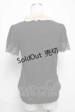 画像2: axes femme POETIQUE / バラ刺繍カットプルオーバー  黒 S-25-05-28-037-AX-TO-HR-ZS